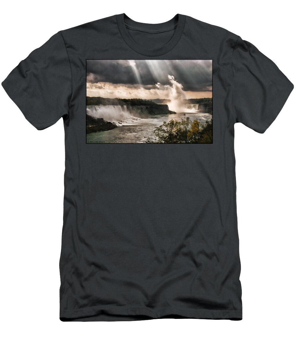 Waterfall T-Shirt featuring the photograph Niagra Falls by Erika Fawcett