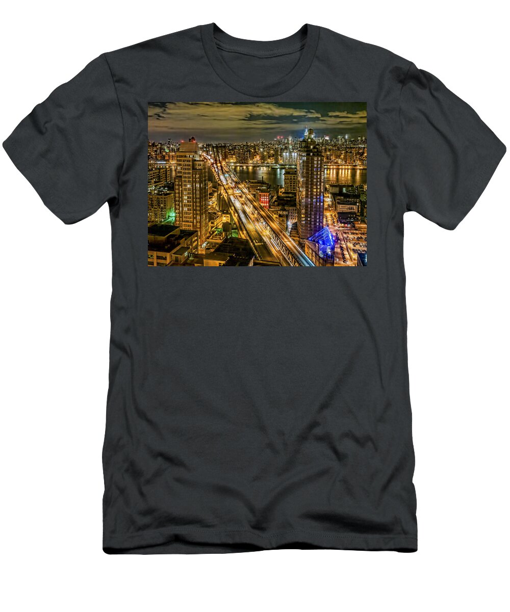 Midtown T-Shirt featuring the photograph Night Skyline by S Paul Sahm