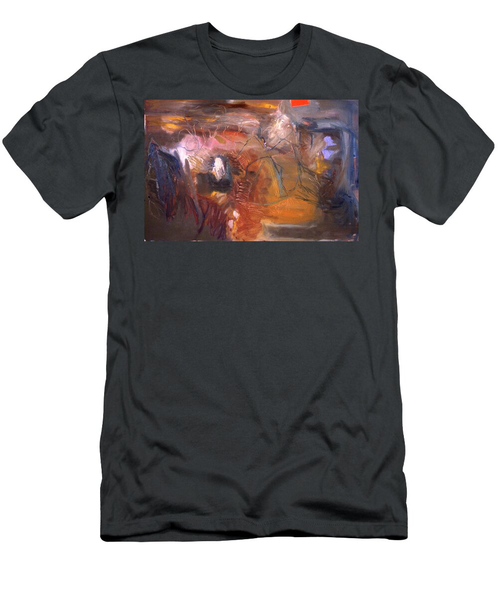 Mixed Media T-Shirt featuring the mixed media No 3 in a series of Human Landscapes by Richard Baron