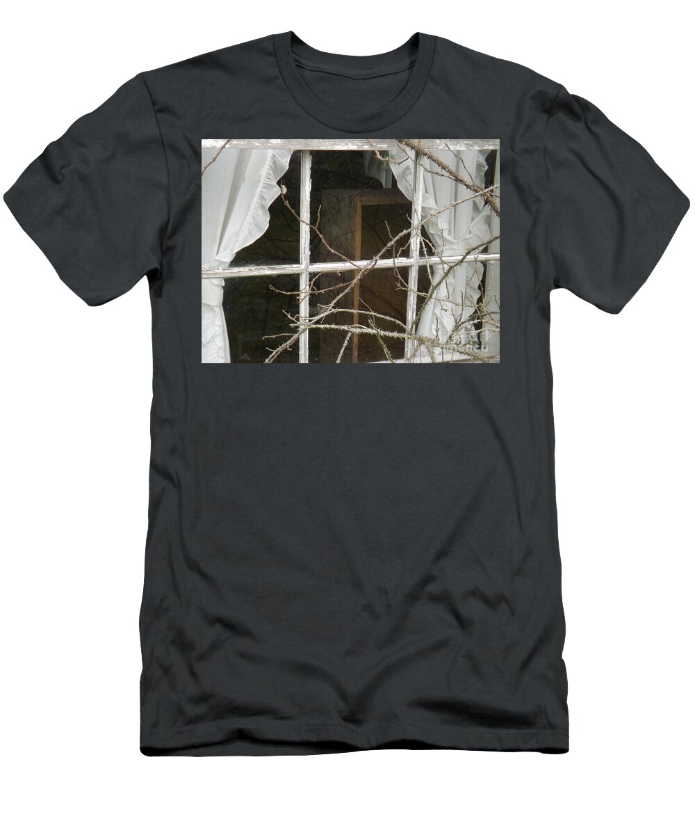 Window T-Shirt featuring the photograph No Peeking says the Thorns by Brenda Brown