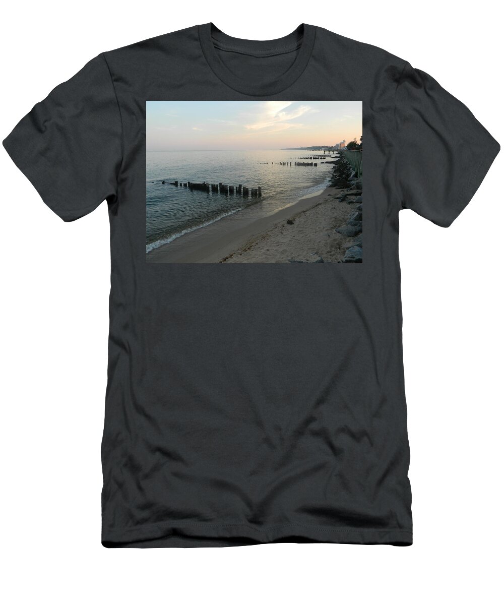 Sunset T-Shirt featuring the photograph North Beach Sunset by Emmy Vickers