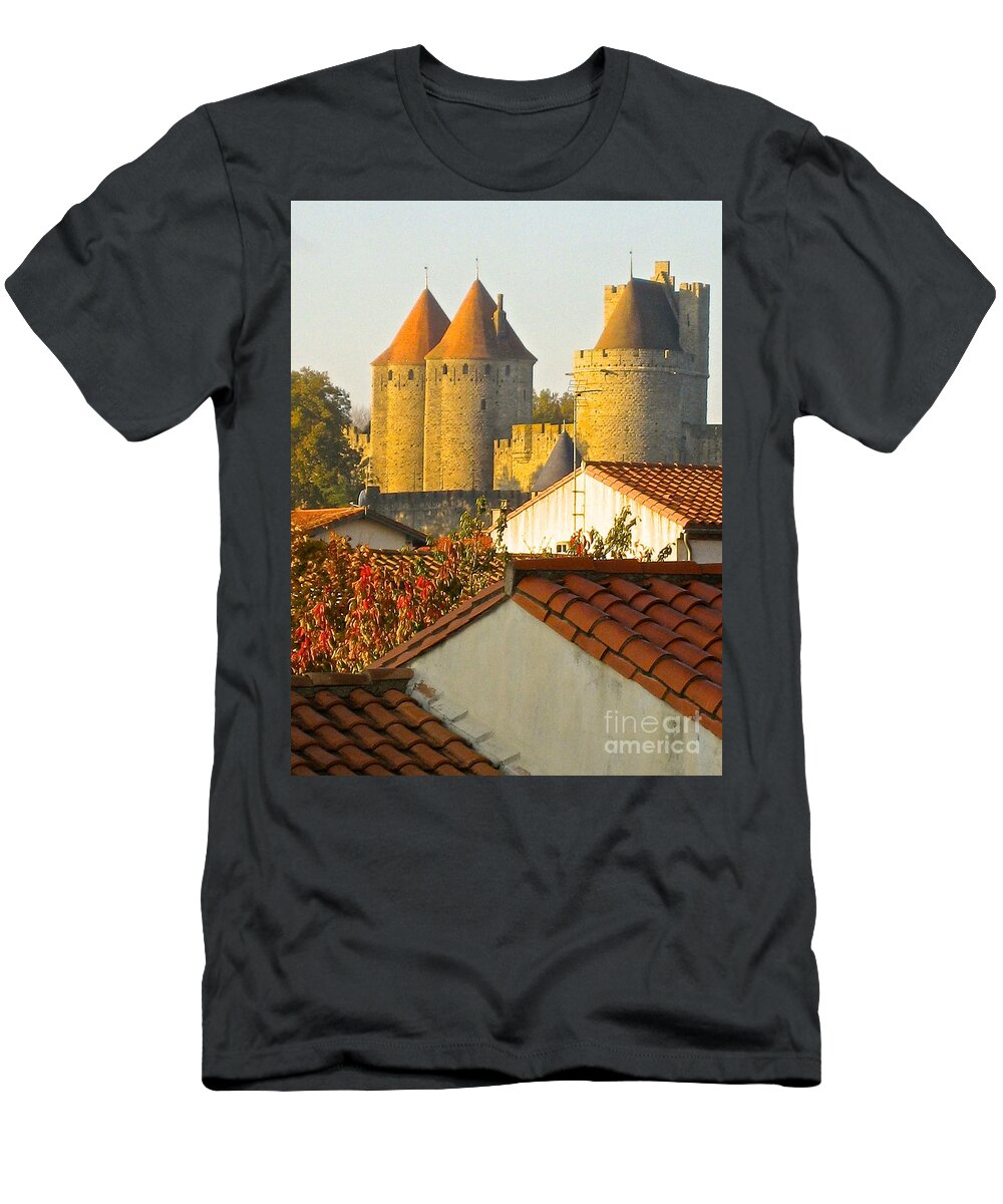 Carcassonne T-Shirt featuring the photograph Now and Then by Suzanne Oesterling