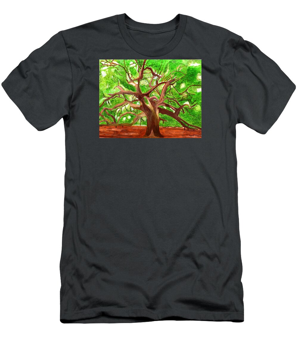Nature T-Shirt featuring the painting Oak Tree by Magdalena Frohnsdorff