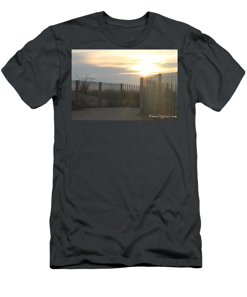 Ocean City Maryland T-Shirt featuring the photograph Ocean Access at Sunrise by Robert Banach