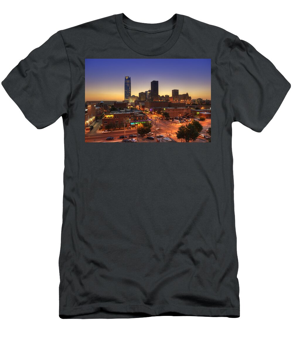 Okc T-Shirt featuring the photograph Oklahoma City Nights by Ricky Barnard