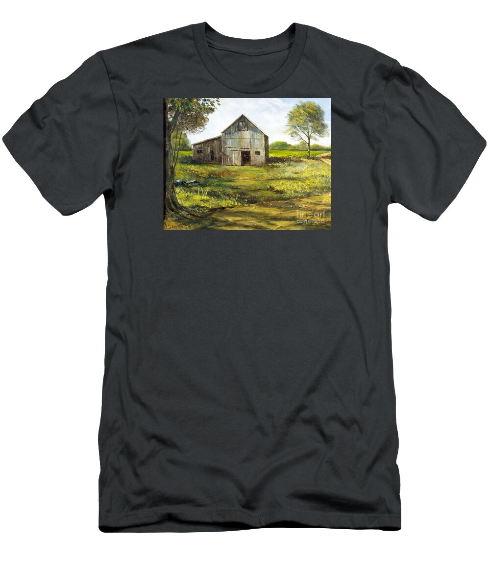 Barn T-Shirt featuring the painting Old Barn by Lee Piper