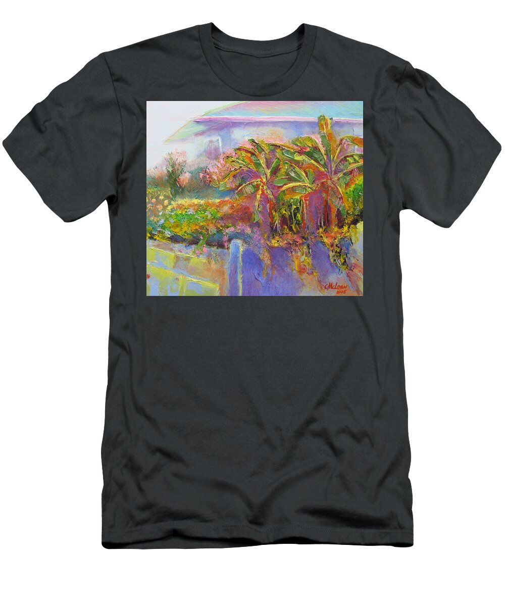Old T-Shirt featuring the painting Old House Garden by Cynthia McLean