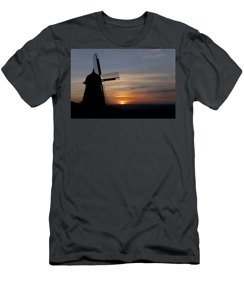 Mill T-Shirt featuring the photograph Old mill against the sunset by Mike Santis