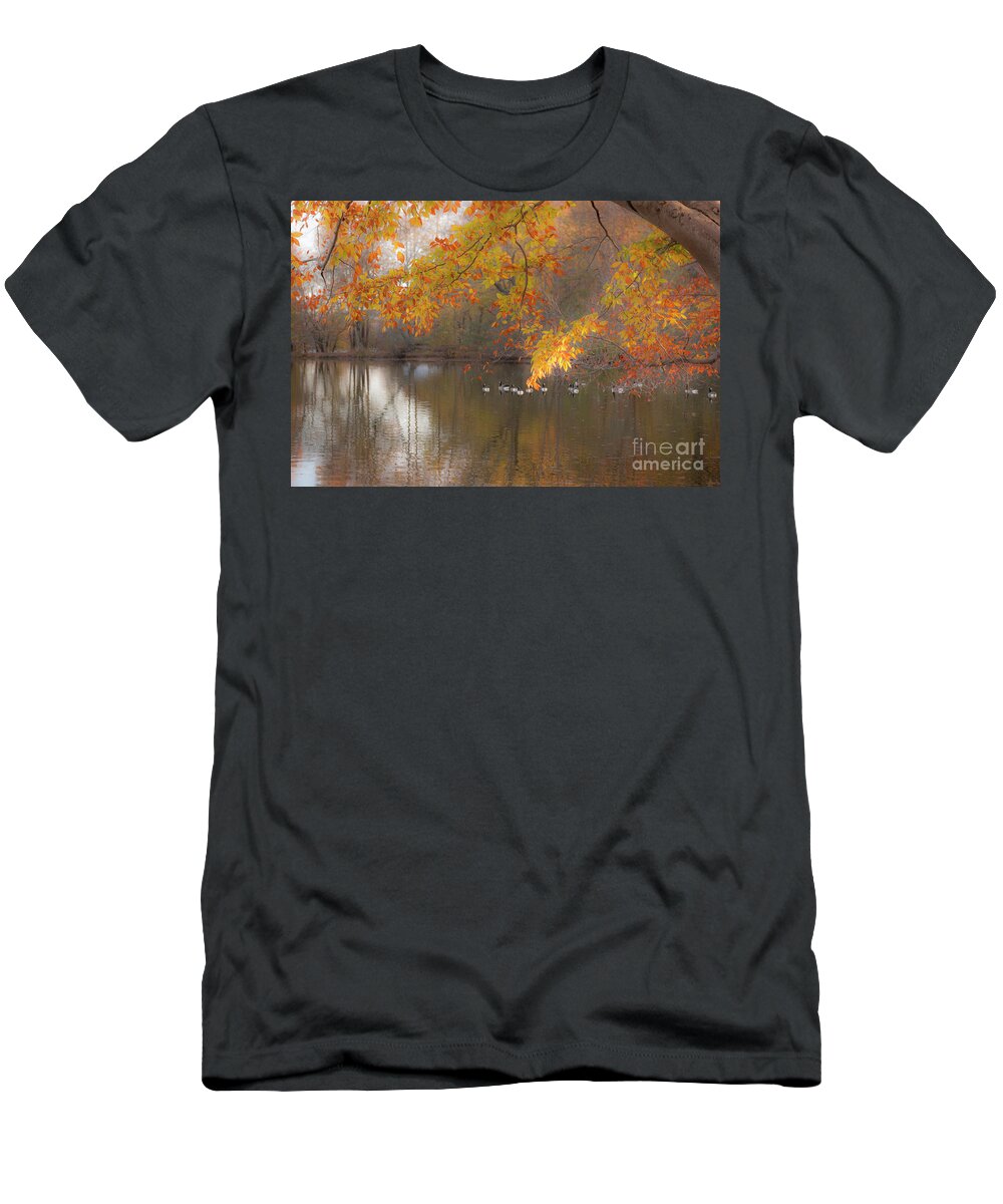 Pond T-Shirt featuring the photograph Peavefull Pond Reflections by Dale Powell