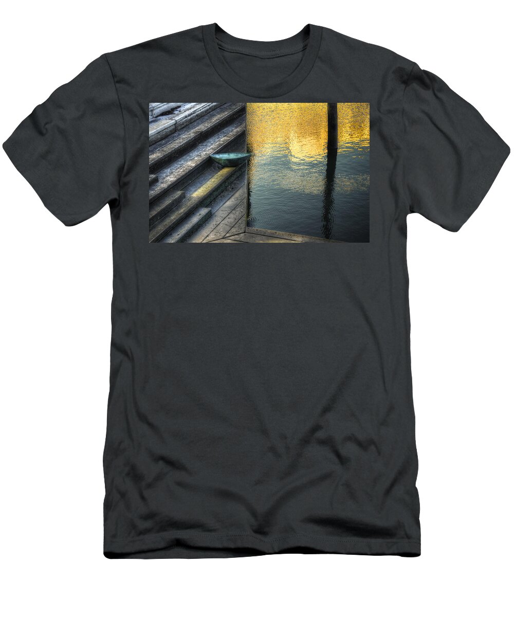 Marina T-Shirt featuring the photograph On Golden Pond by Wayne Sherriff