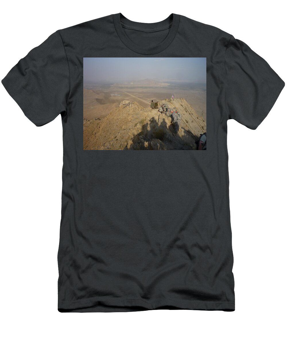 Mountain T-Shirt featuring the photograph On Top of a Mountain by Shea Holliman