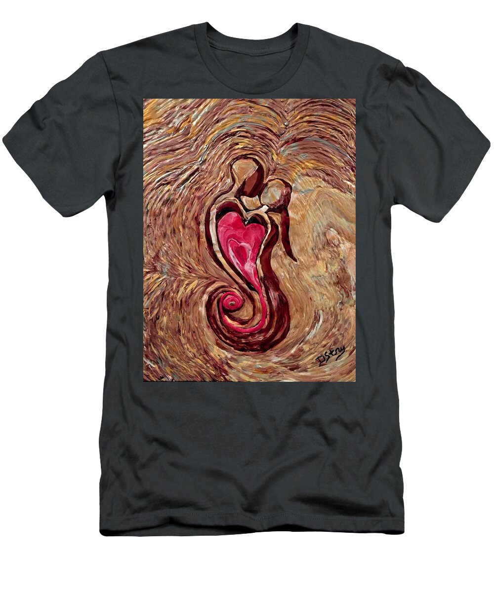 Love T-Shirt featuring the mixed media One Love by Deborah Stanley