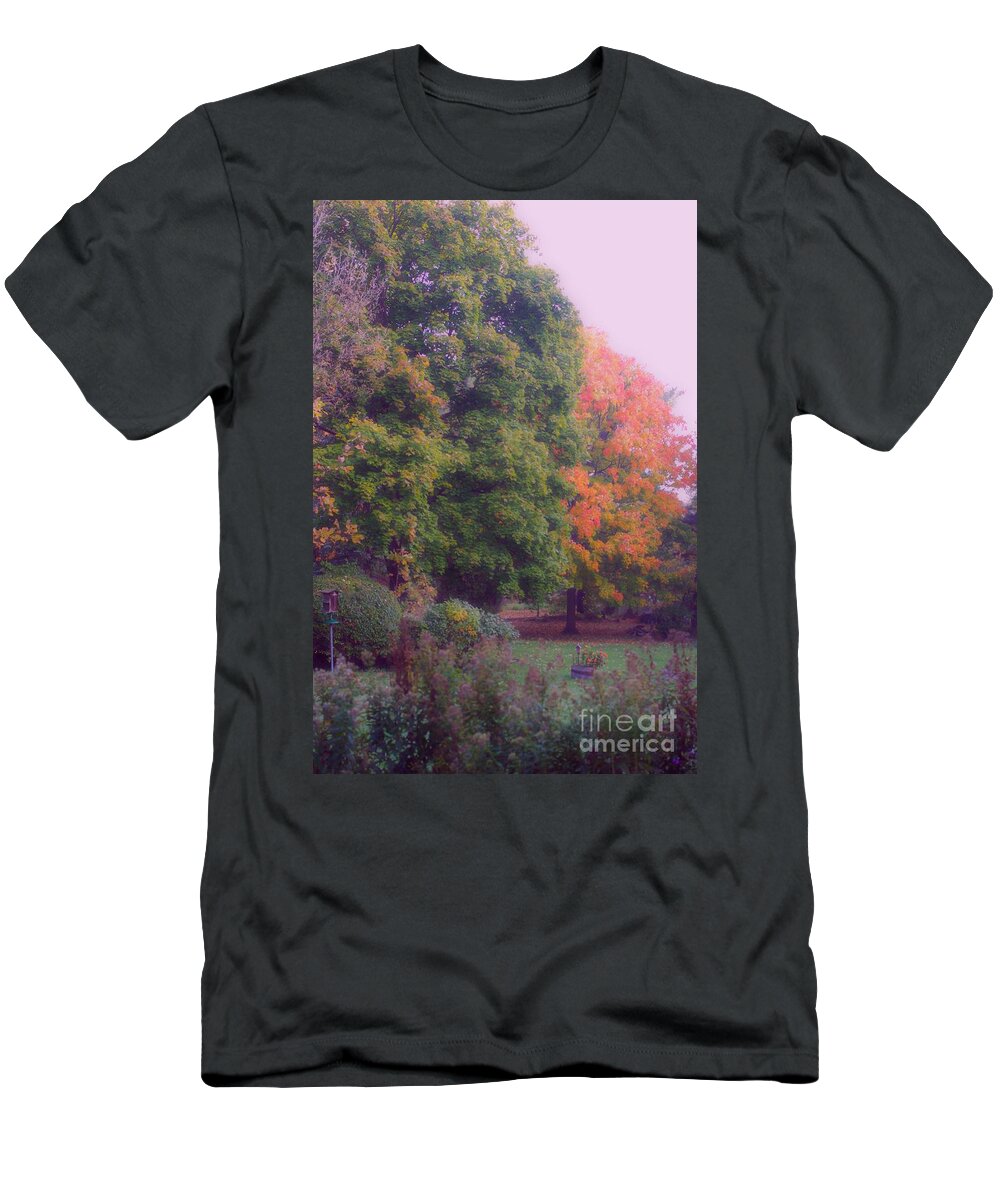 Autumn T-Shirt featuring the photograph Orange Leaves - Monet by Frank J Casella