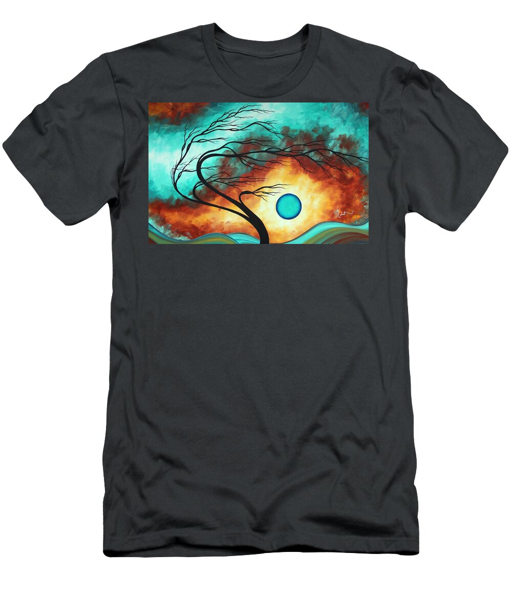 Abstract T-Shirt featuring the painting Original Bold Colorful Abstract Landscape Painting FAMILY JOY I by MADART by Megan Aroon
