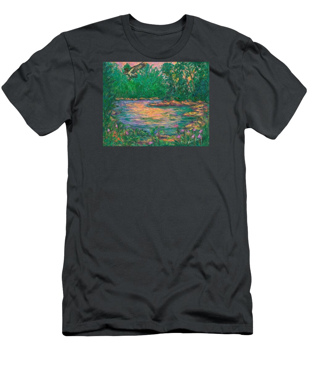 Kendall Kessler T-Shirt featuring the painting Osprey Evening by Kendall Kessler