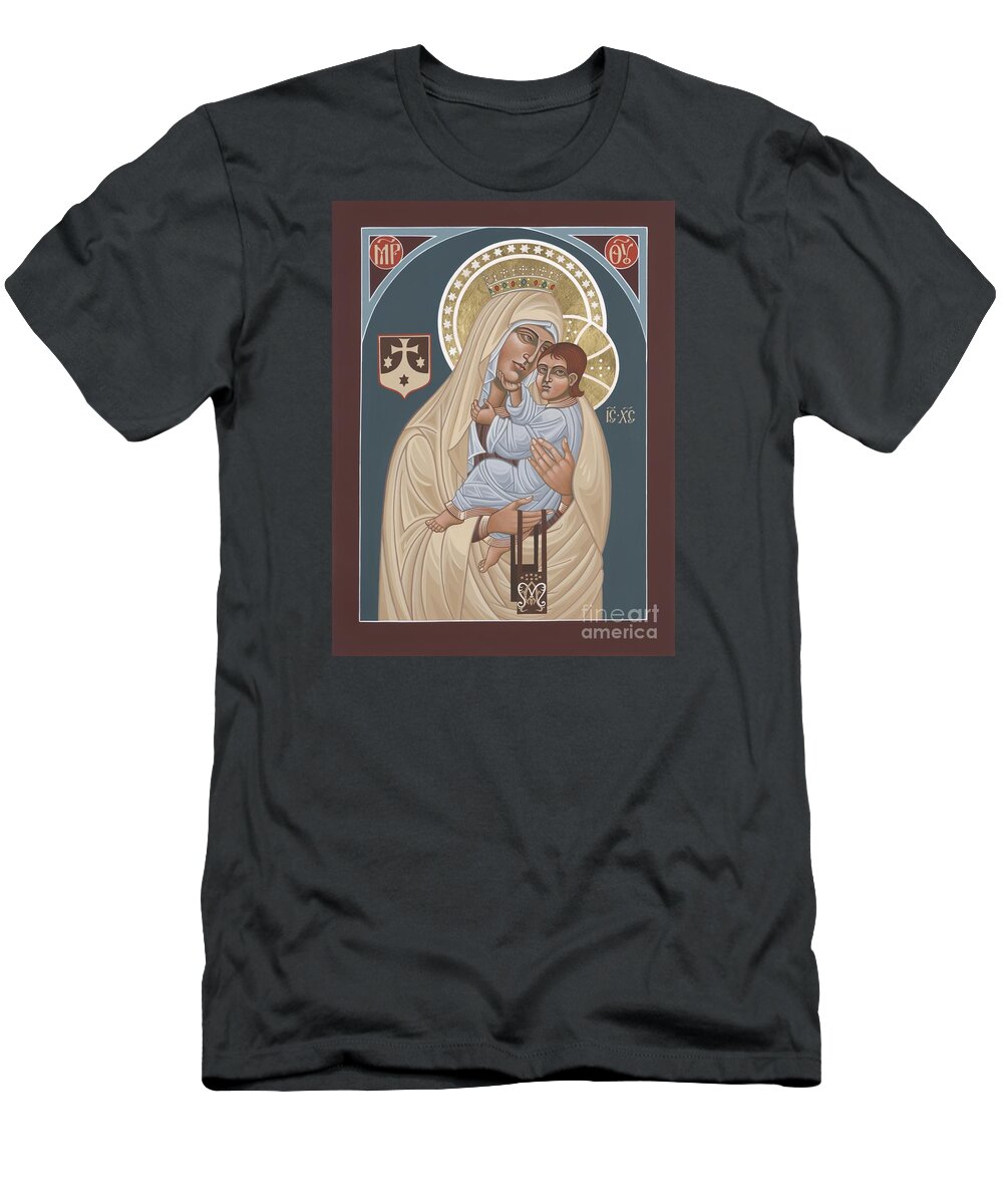 Our Lady Of Mt. Carmel Was Commissioned By The Church Of Mt. Carmel In Brooklyn T-Shirt featuring the painting Our Lady of Mt. Carmel 255 by William Hart McNichols