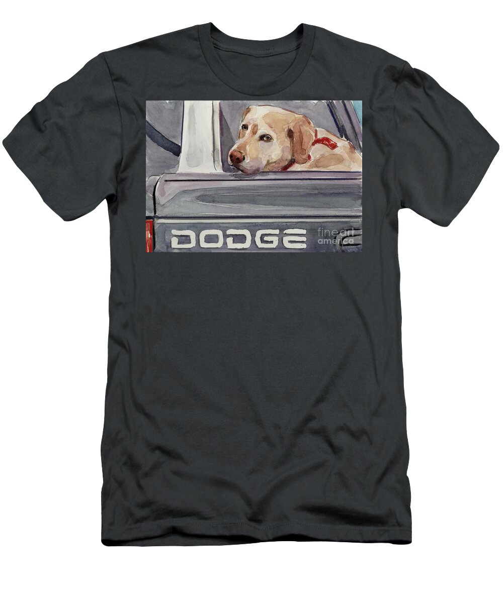 Yellow Dog T-Shirt featuring the painting Out of Dodge by Molly Poole