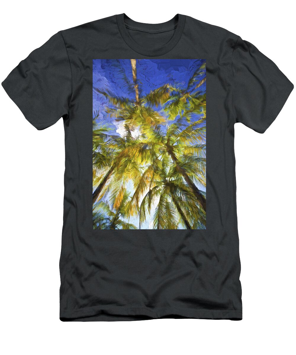 Abstract T-Shirt featuring the painting Palm Trees of Aruba by David Letts