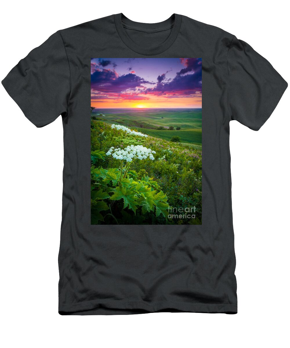 America T-Shirt featuring the photograph Palouse Flowers by Inge Johnsson