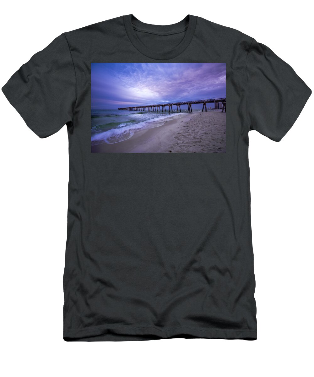 Beach T-Shirt featuring the photograph Panama City Beach Pier in the Morning by David Morefield