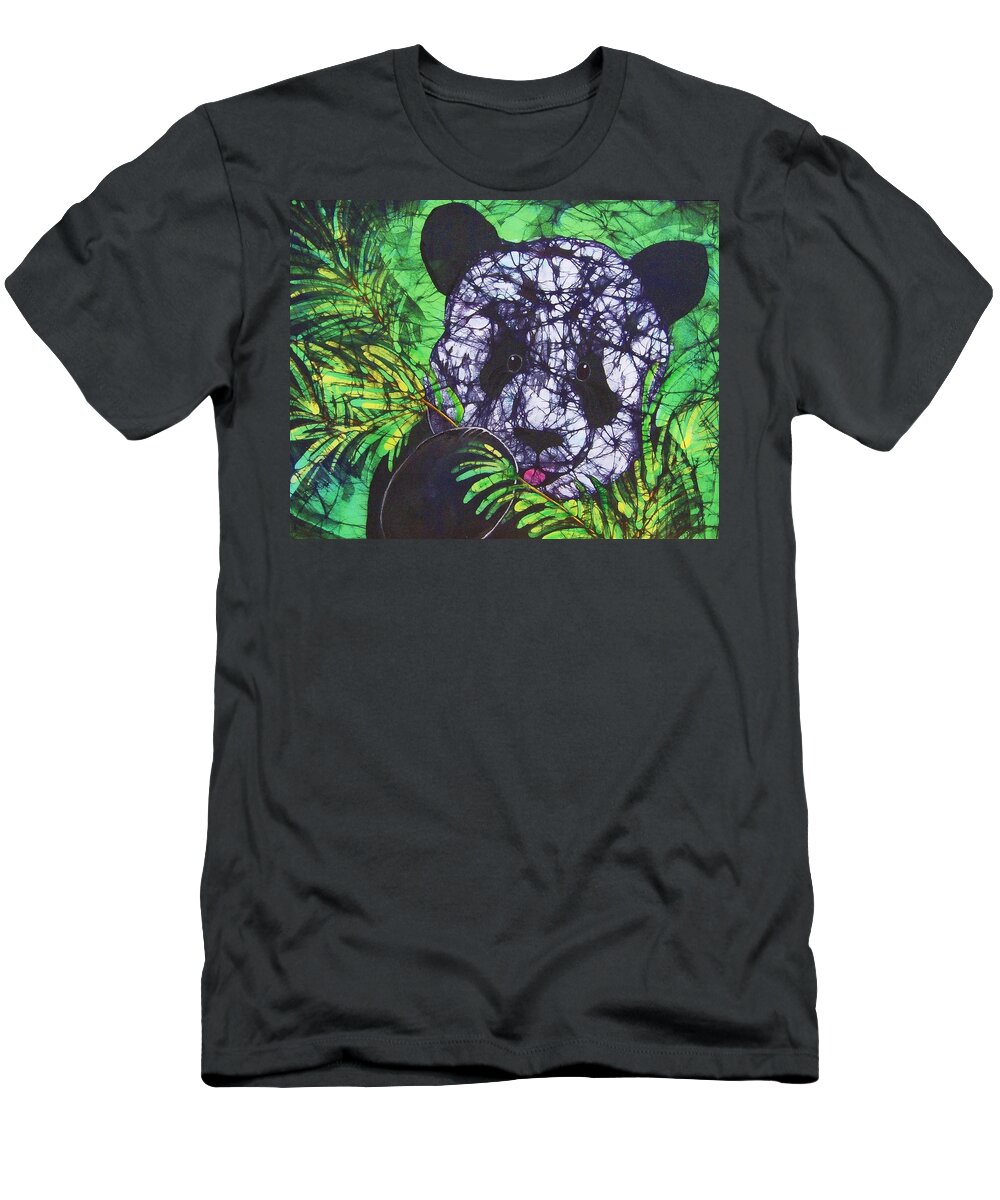 Panda T-Shirt featuring the tapestry - textile Panda Snack by Kay Shaffer