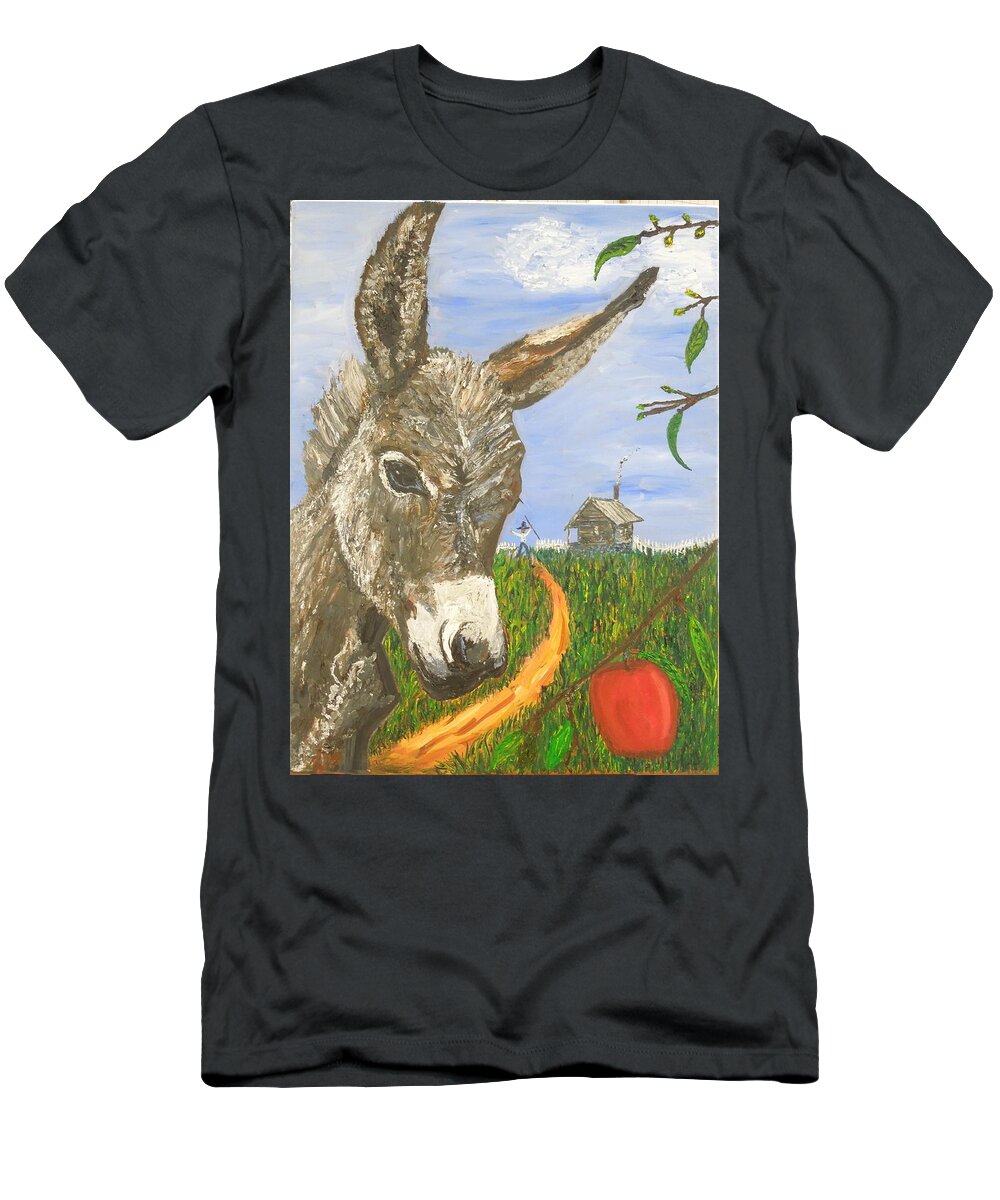 Clouds T-Shirt featuring the painting Papas Last Apple by Randolph Gatling