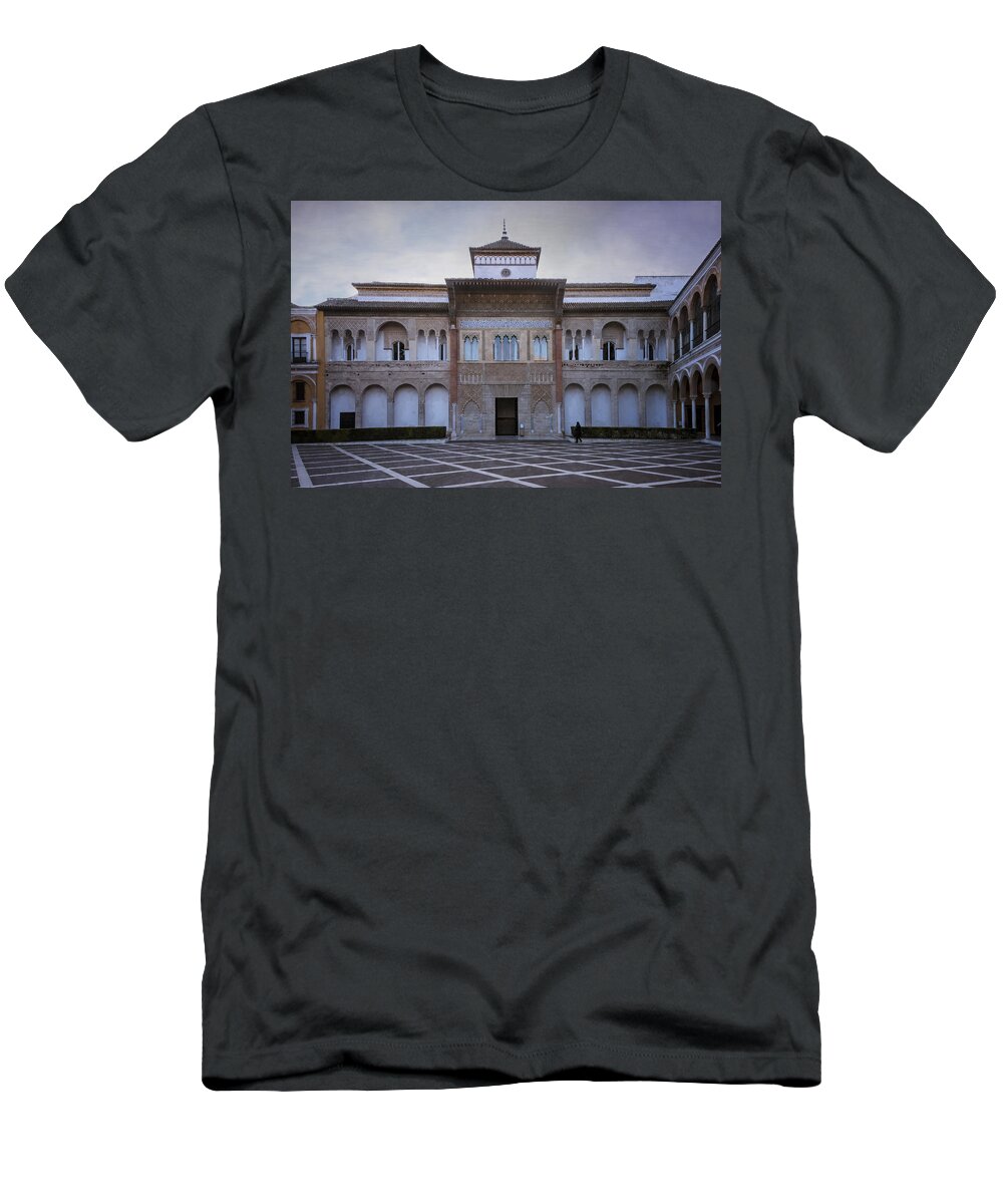 Joan Carroll T-Shirt featuring the photograph Patio de la Montaria Seville by Joan Carroll