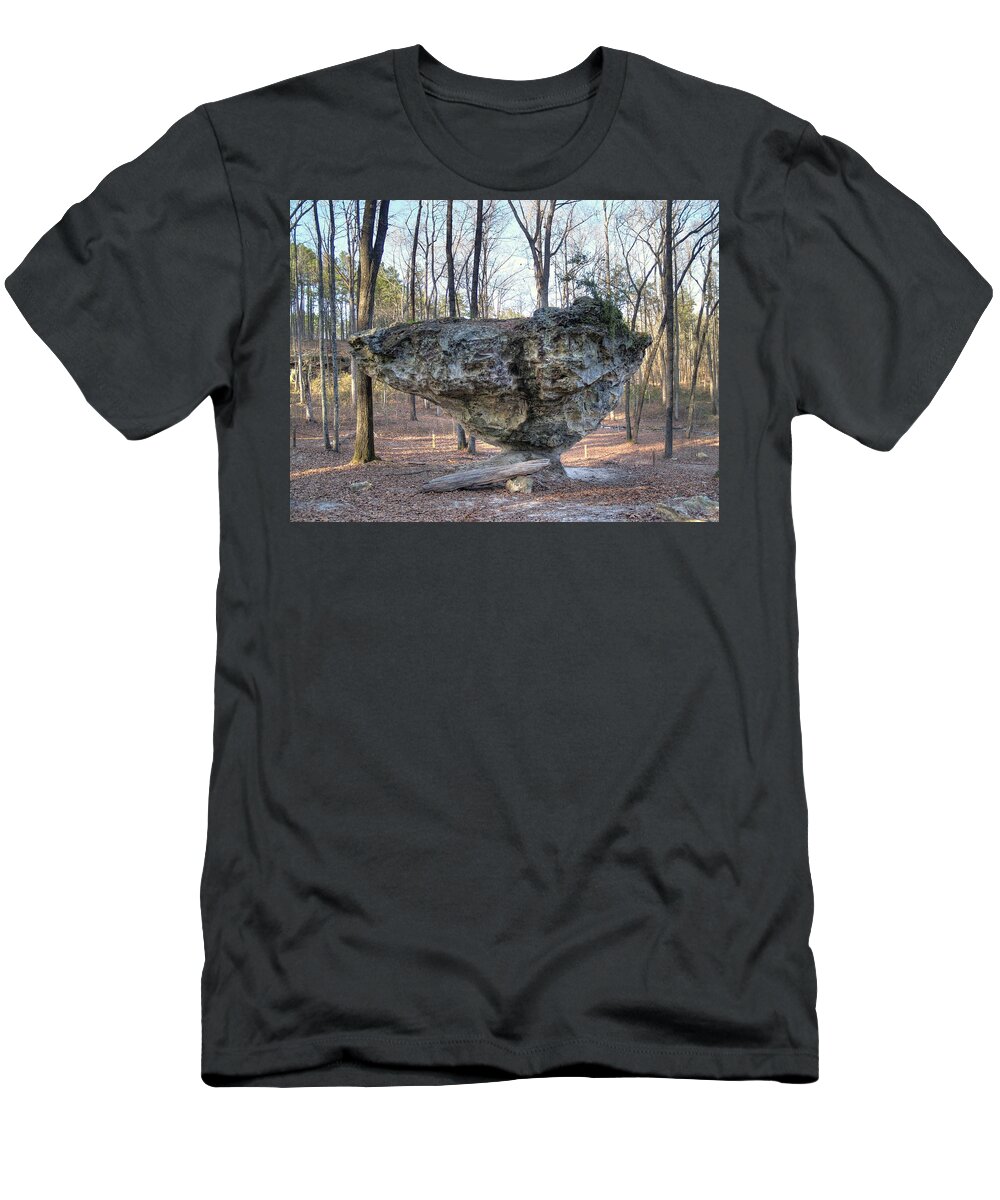 Peach T-Shirt featuring the photograph Peach Tree Rock by Charles Hite