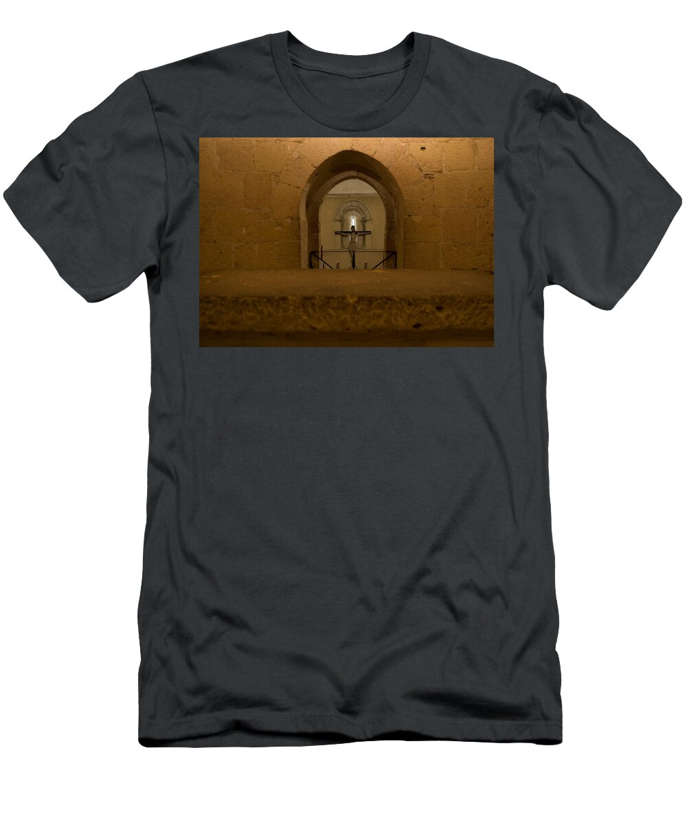 Suckling Pig T-Shirt featuring the photograph Peek From the Templar Altar by Lorraine Devon Wilke