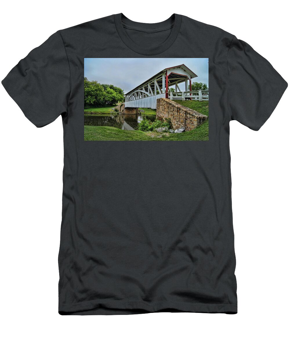 Covered Bridge T-Shirt featuring the photograph Pennsylvania Covered Bridge by Kathy Churchman