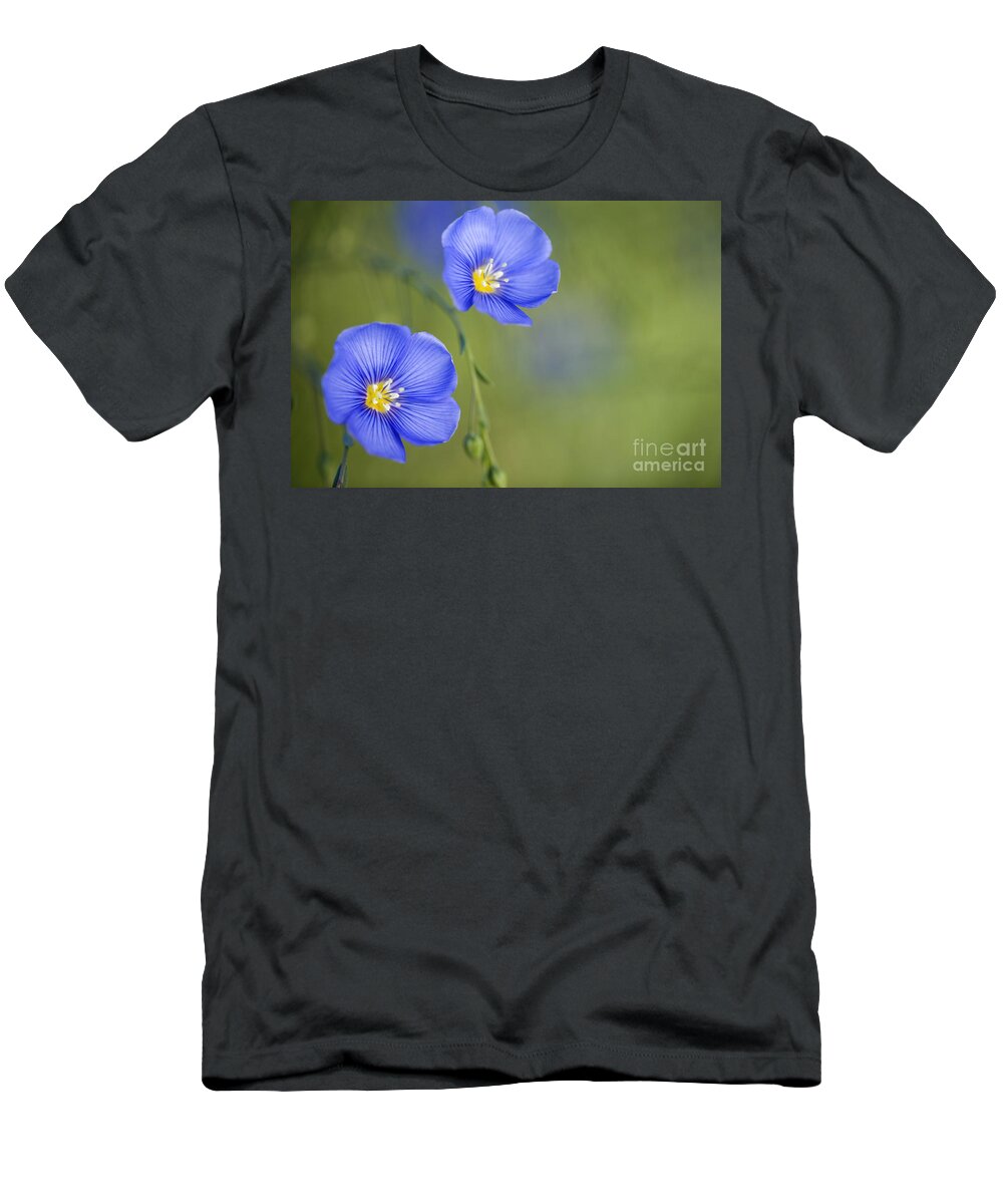 Flower T-Shirt featuring the photograph Perennial Flax Flowers by Inga Spence