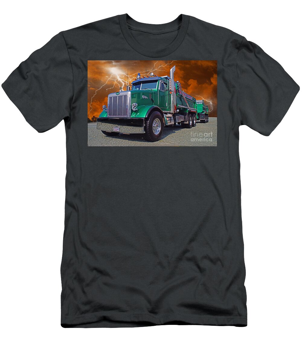 Trucks T-Shirt featuring the photograph Peterbilt truck and Pony CATR0278-12B by Randy Harris