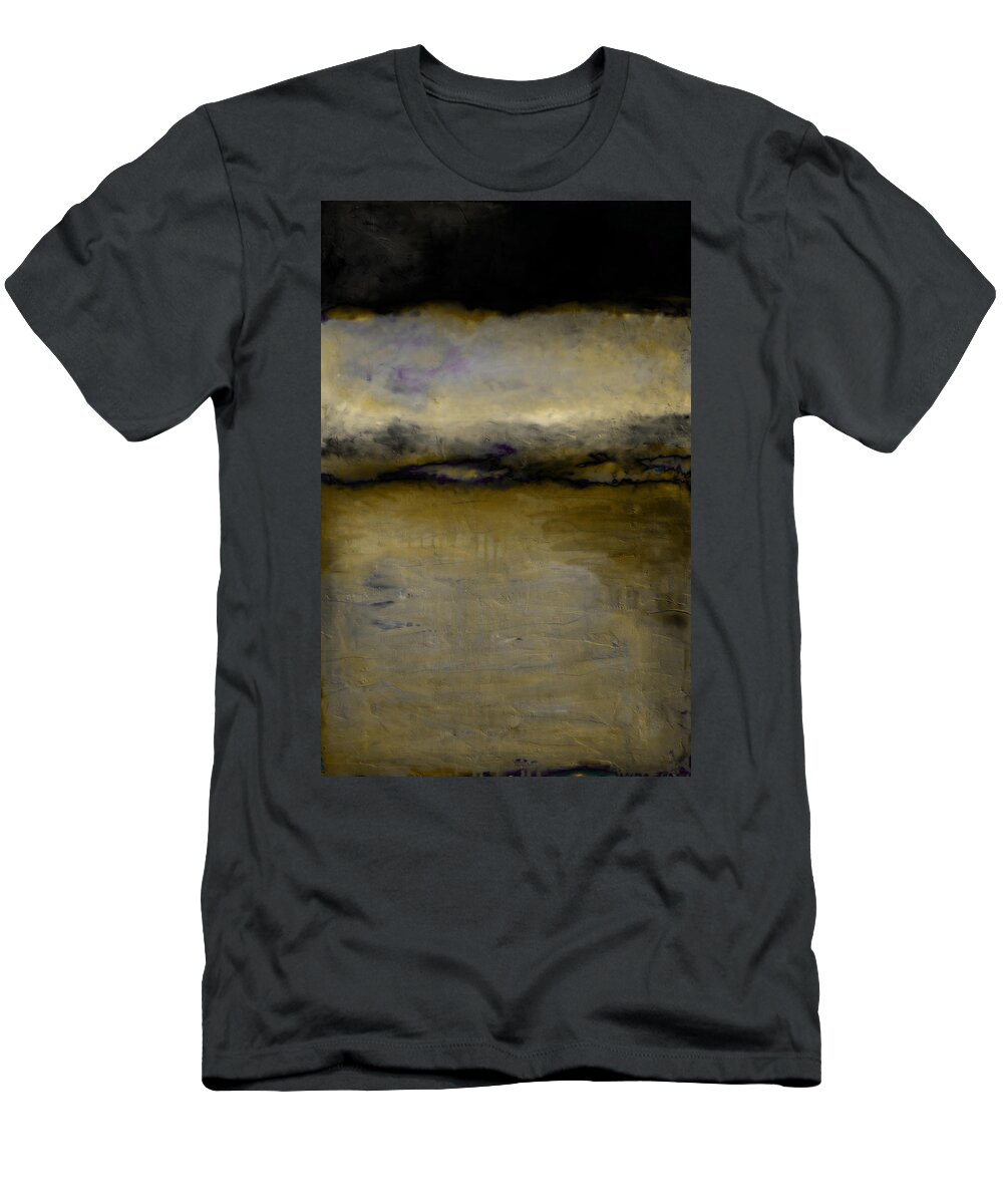 Lake T-Shirt featuring the painting Pewter Skies by Michelle Calkins