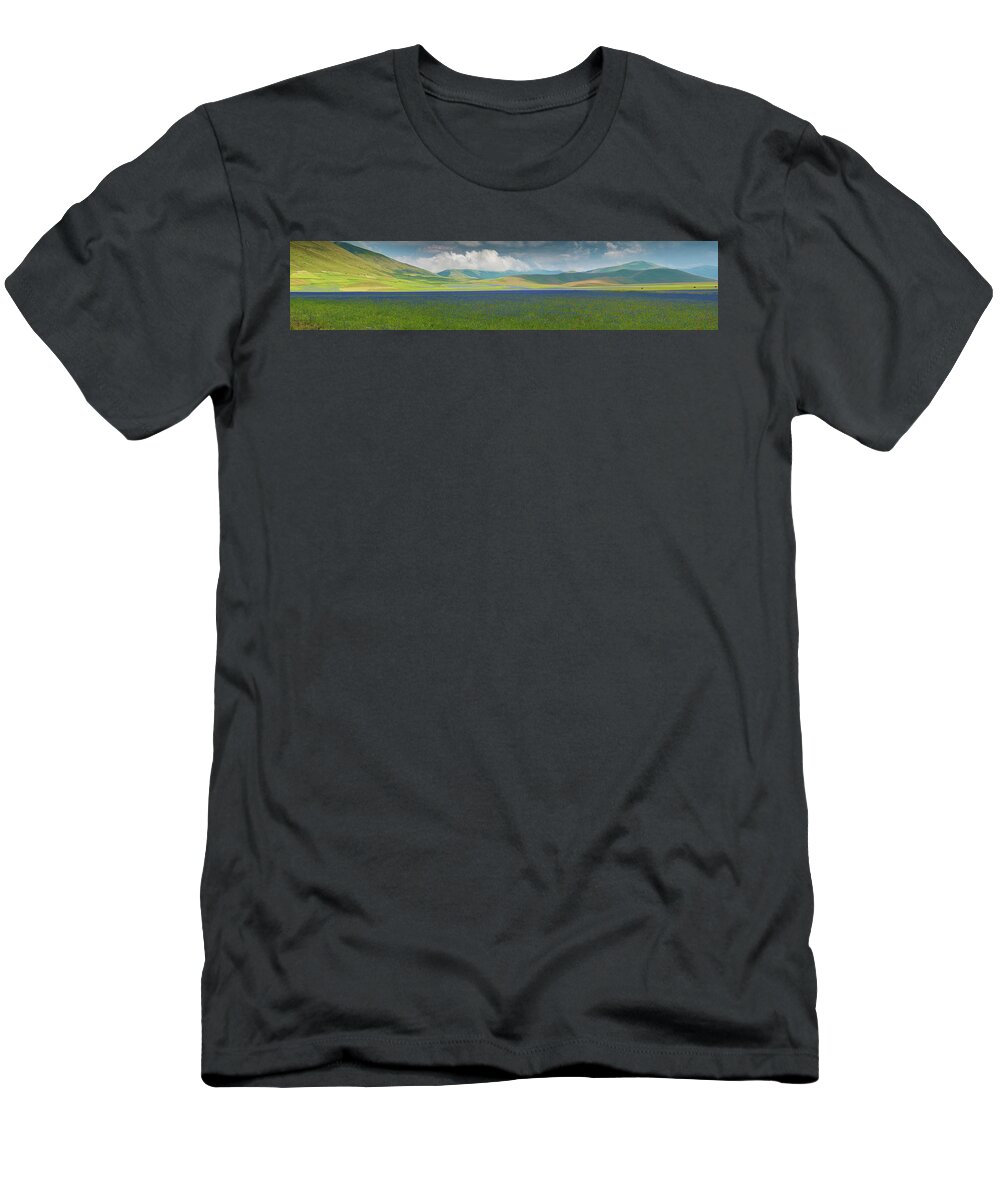 Photography T-Shirt featuring the photograph Pian Grande Floor Of Castelluccio by Panoramic Images