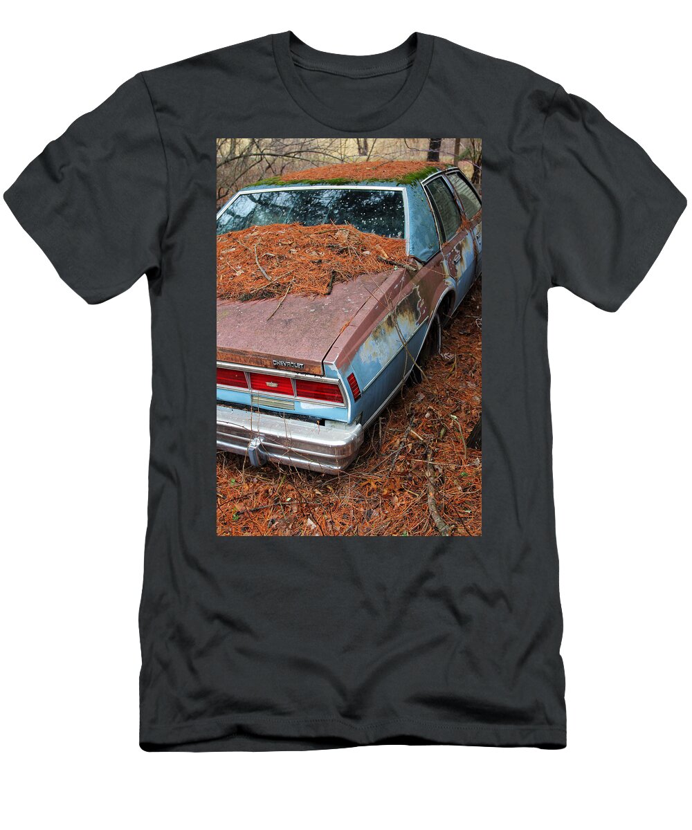 Autos T-Shirt featuring the photograph Pine Covered Chevy by Jennifer Robin