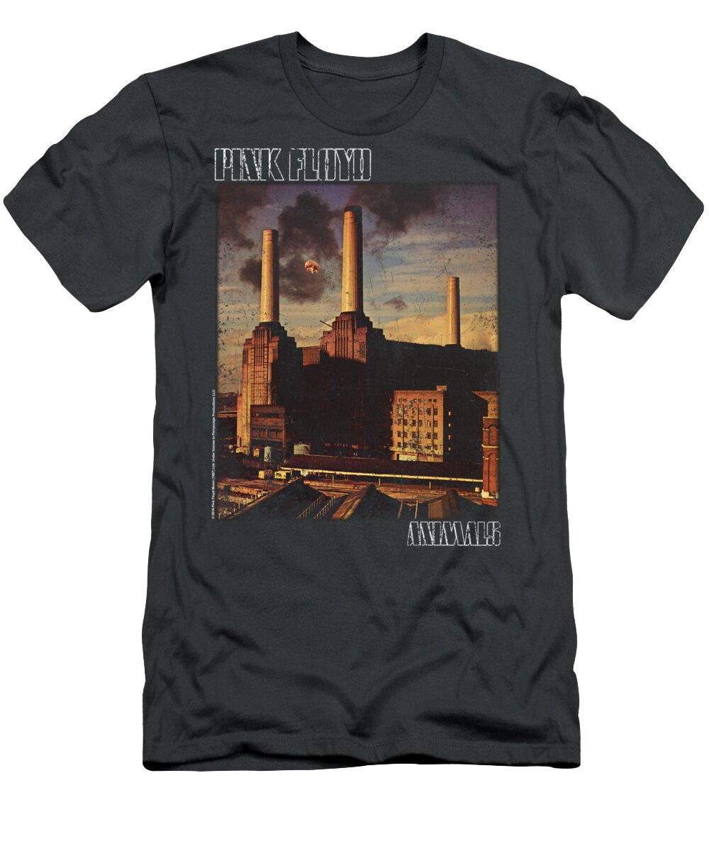 Pink Floyd T-Shirt featuring the digital art Pink Floyd - Faded Animals by Brand A