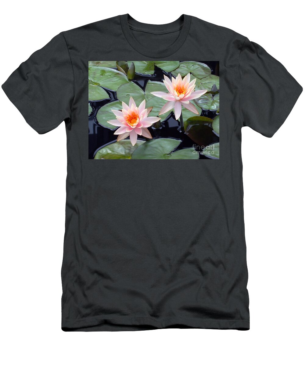 Water Lilies T-Shirt featuring the photograph Pink Pastel Water Lilies by Living Color Photography Lorraine Lynch