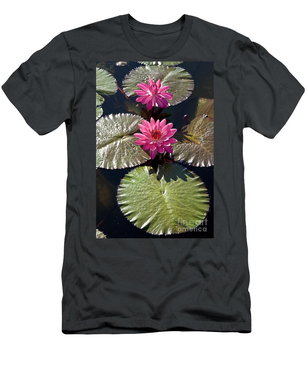Water Llilies T-Shirt featuring the photograph Pink Water Lily III by Heiko Koehrer-Wagner
