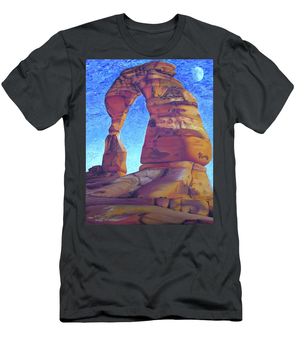 Moab T-Shirt featuring the painting Place of Power by Joshua Morton