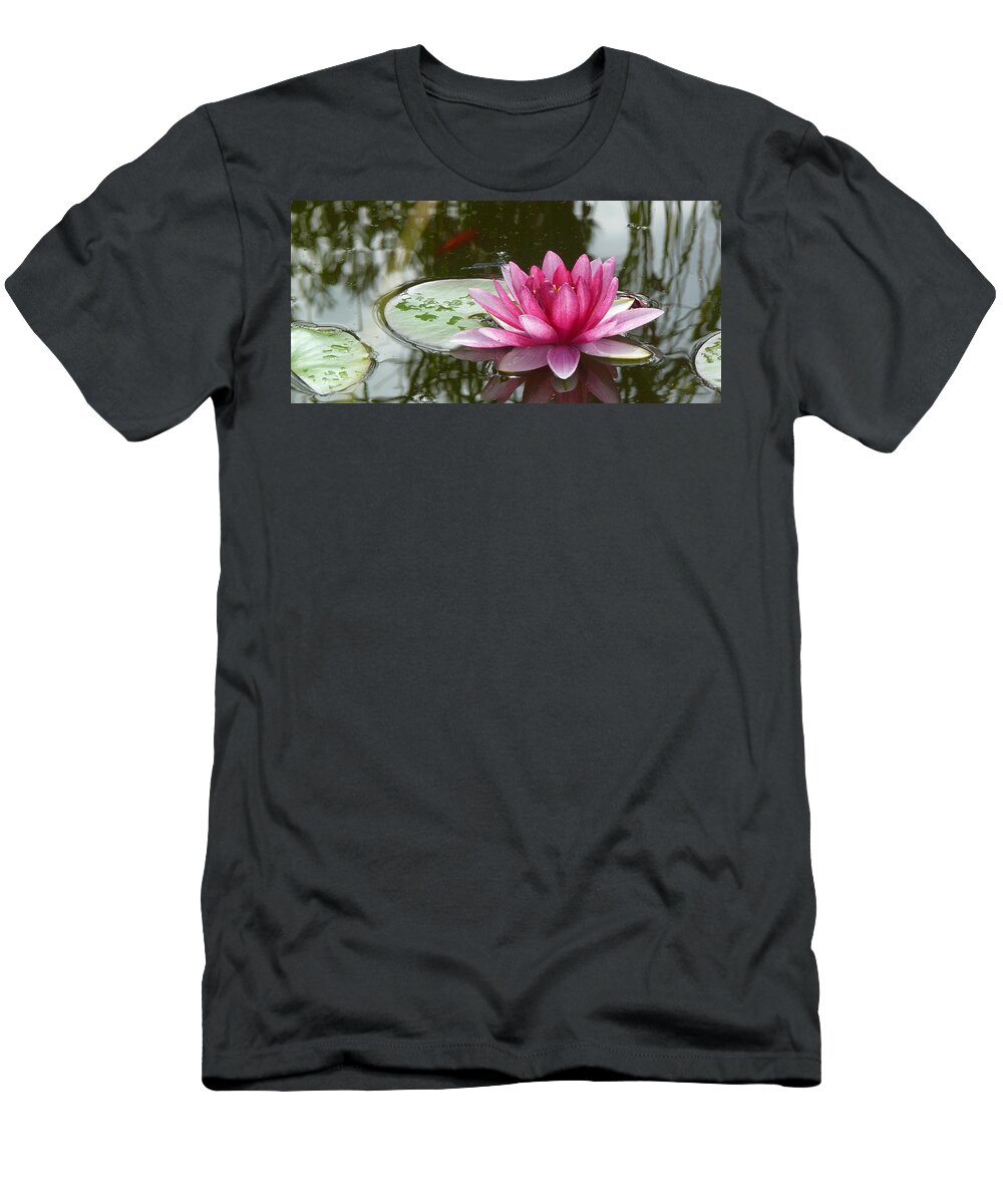 Water Lily T-Shirt featuring the photograph Pond Magic by Evelyn Tambour