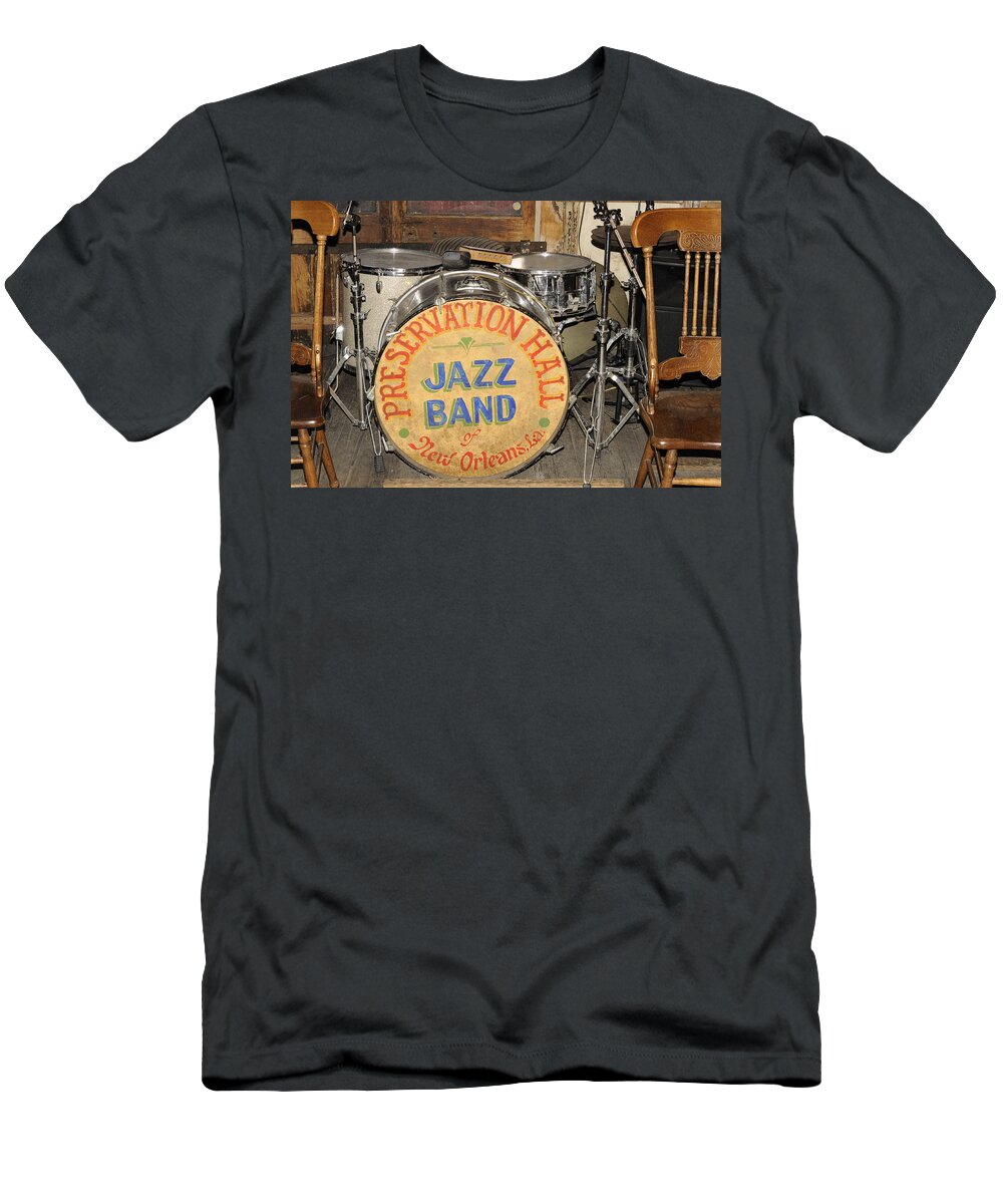 Preservation Hall T-Shirt featuring the photograph Preservation Hall Jazz Band Drum by Bradford Martin