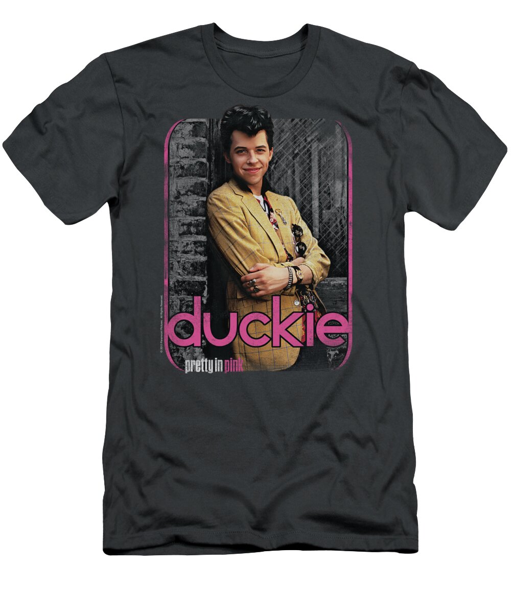 Pretty In Pink T-Shirt featuring the digital art Pretty In Pink - Just Duckie by Brand A