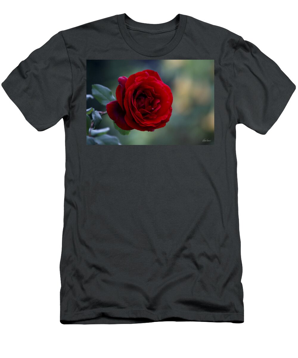 Red T-Shirt featuring the photograph Profile of a Red Rose by Diana Haronis