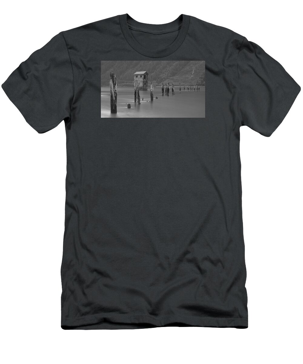 Landscape T-Shirt featuring the photograph Pump House Pier by Ed Boudreau