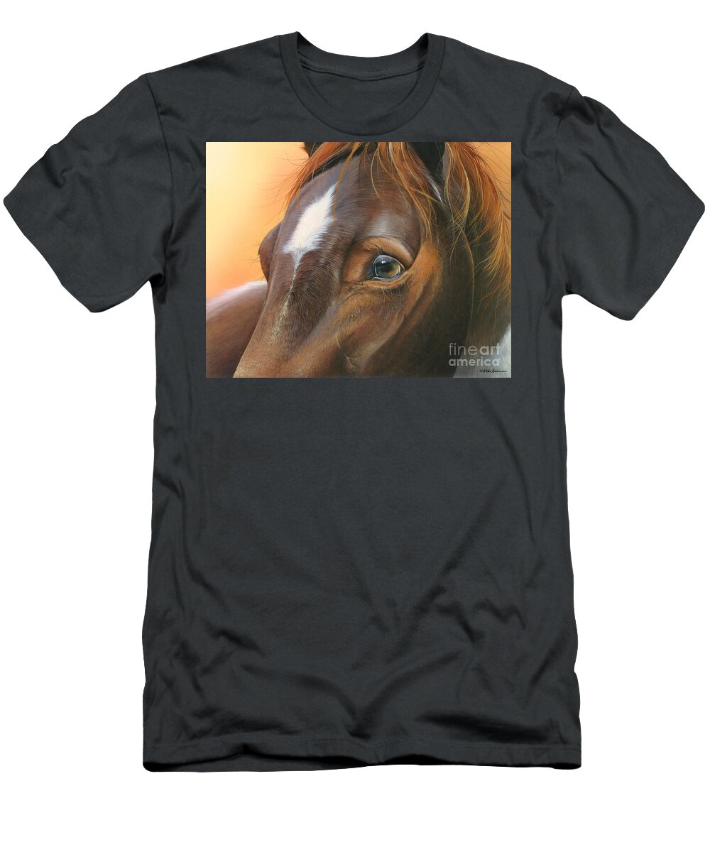 Horse T-Shirt featuring the painting Pure Grace by Mike Brown