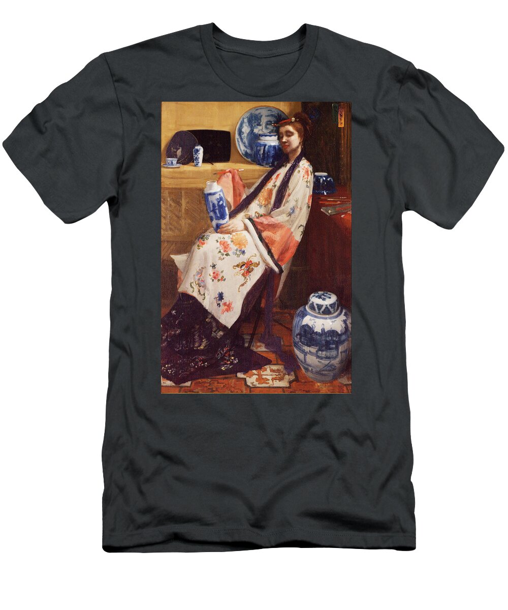 James Abbott Mcneill Whistler T-Shirt featuring the painting Purple and Rose. The Lange Leizen of the Six Marks by James Abbott McNeill Whistler