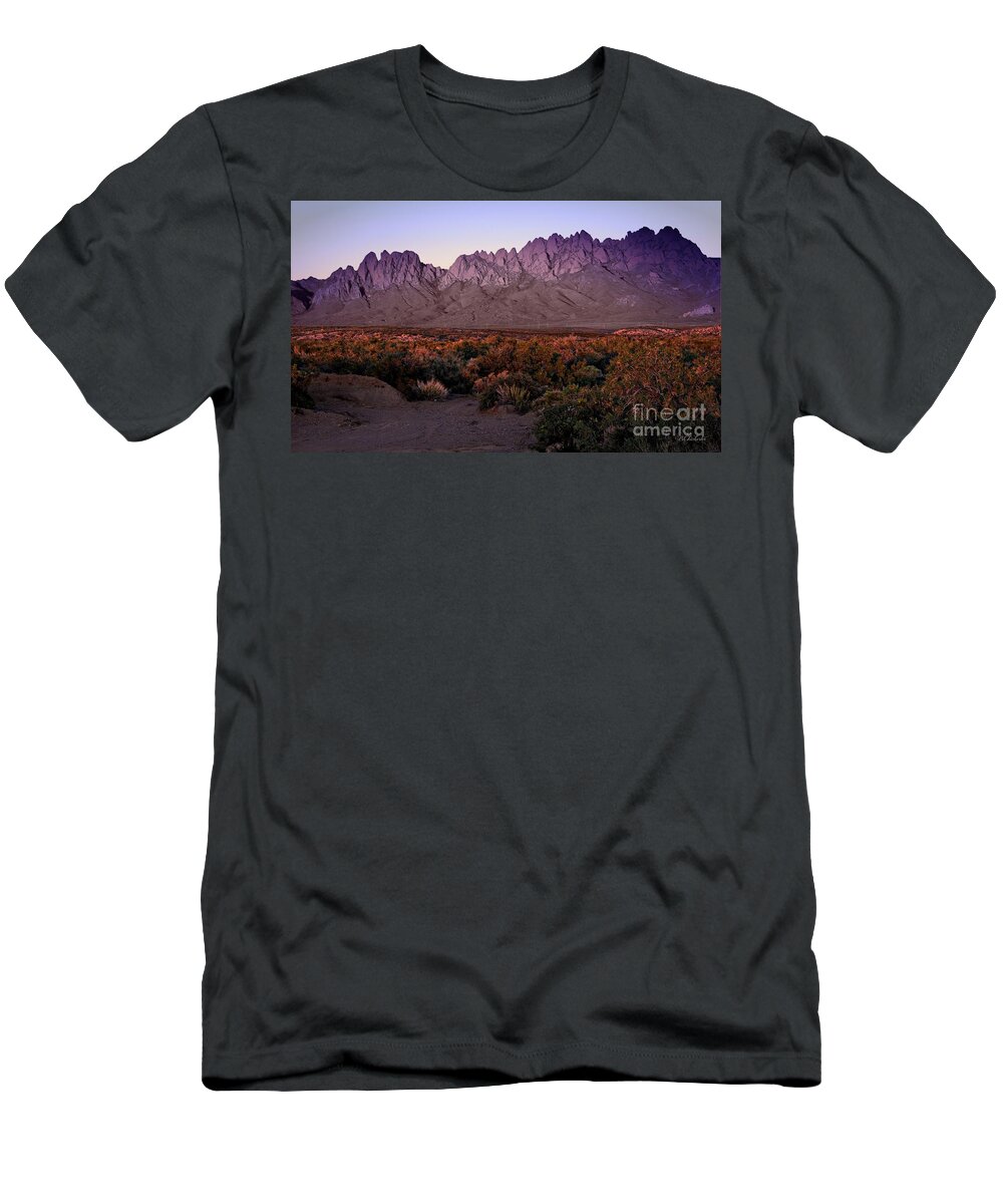 Organ Mountains T-Shirt featuring the photograph Purple Mountain Majesty by Barbara Chichester