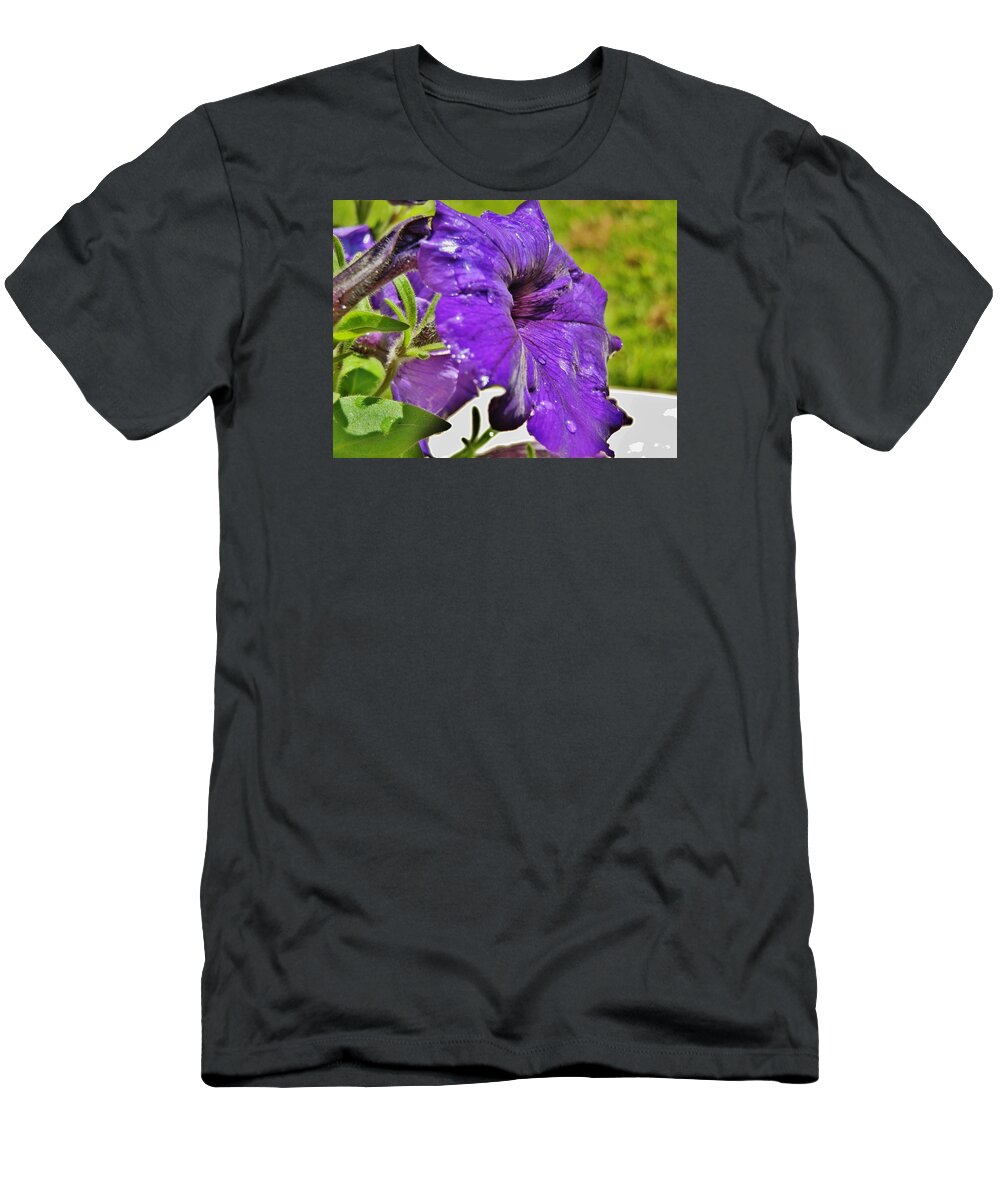 Flower T-Shirt featuring the photograph Purple Taffeta by VLee Watson