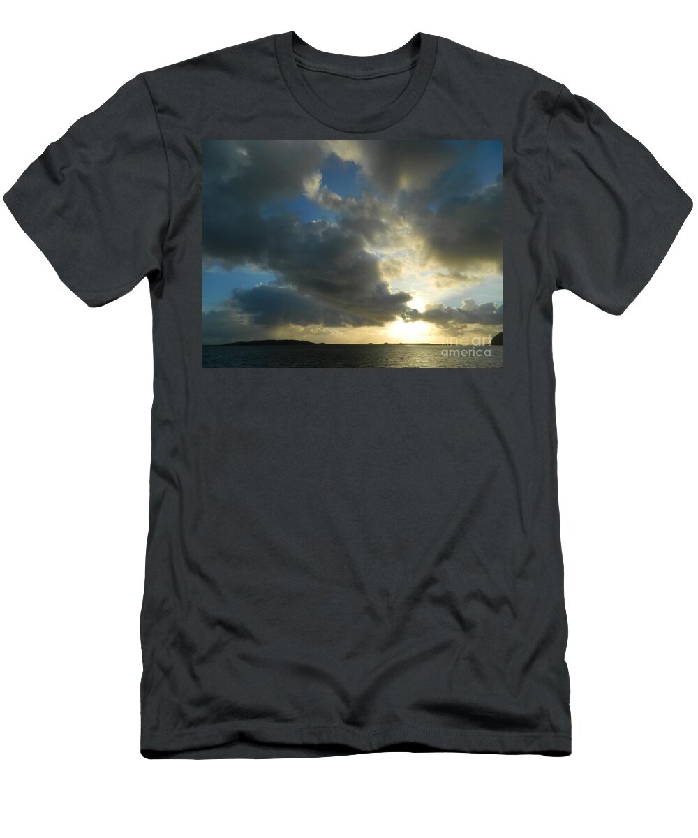 Tillamook Bay T-Shirt featuring the photograph Rain Cloud Sunset by Gallery Of Hope 