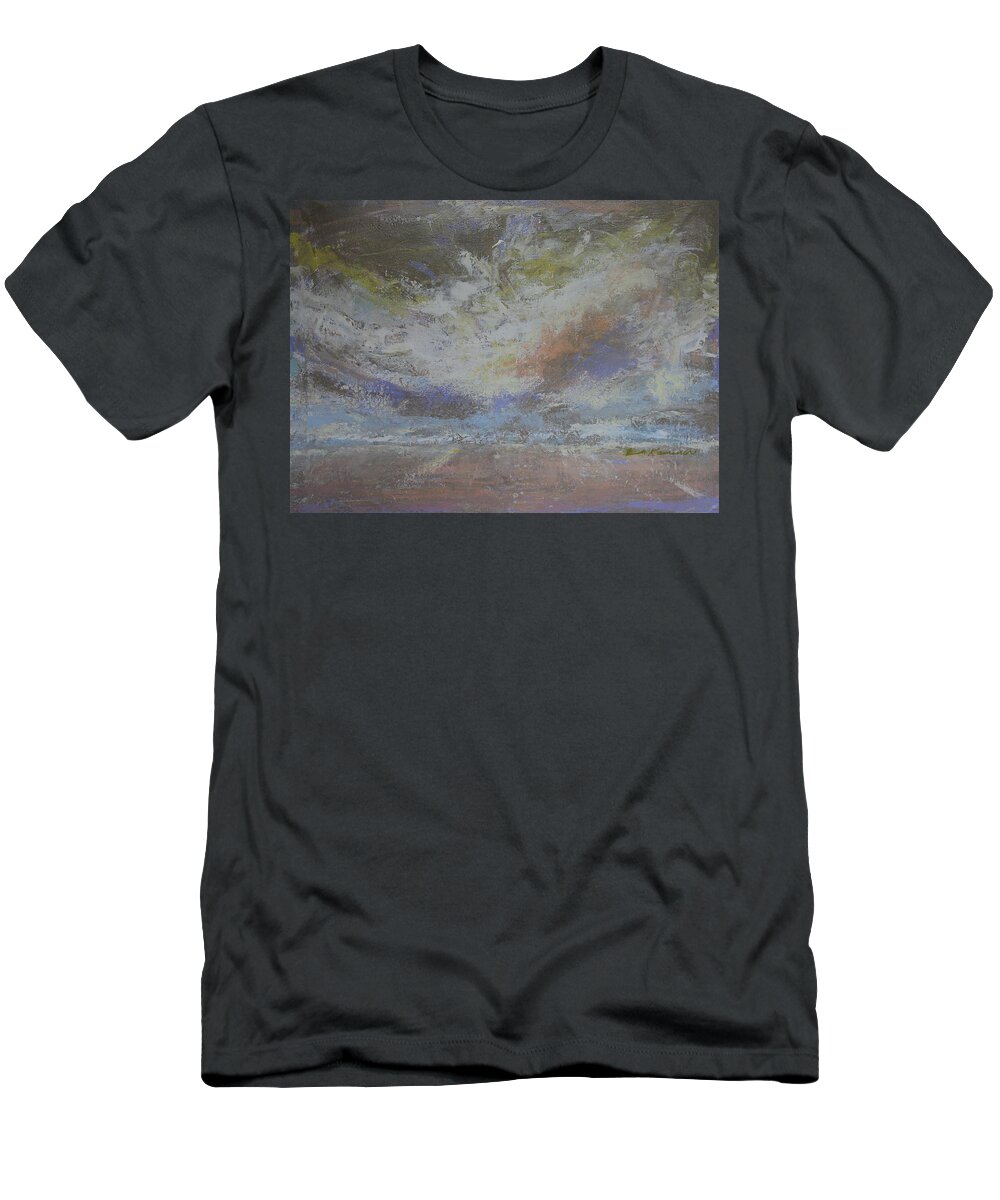 Prairies T-Shirt featuring the painting Rain by Ruth Kamenev